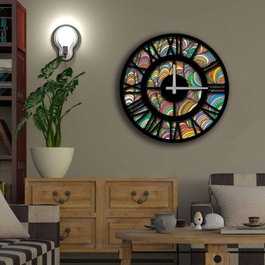 Wallity Reloj Decorativo MDF Multicolor 50 cm